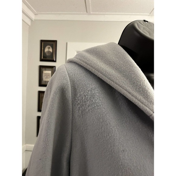 Anne Klein Mid-length Peacoat Baby Blue-Gray Wool Hidden Buttons Size 6 - Picture 5 of 16